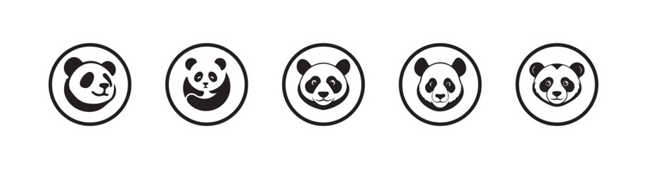Panda bear cartoon Vector icon isolated on white background,  wildlife animal symbol, vector illustration eps 10.