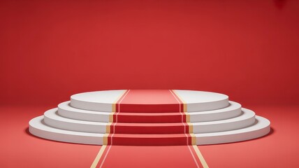 Red Carpet and Podium Scene for Presentation or Award Ceremony in Studio