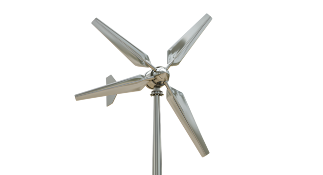 FARMING - Modern small wind turbine generator with three blades for renewable energy production and clean power generation
