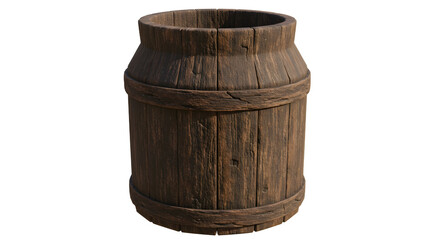 Obraz premium FARMING - Rustic old wooden barrel with a vintage look ideal for farm or cellar decoration and rustic interior design