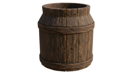 FARMING - Rustic old wooden barrel with a vintage look ideal for farm or cellar decoration and rustic interior design