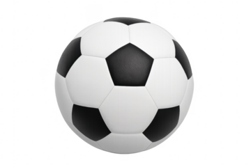 Classic soccer ball rotating on transparent background