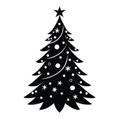 decorated christmas tree vector art