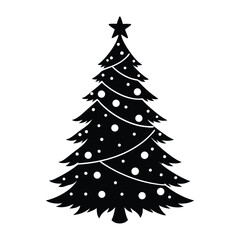 Fototapeta premium decorated christmas tree vector art