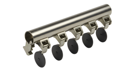 FARMING - Stainless steel curtain clip ring with black plastic hooks for home or office window treatments perfect for interior design projects