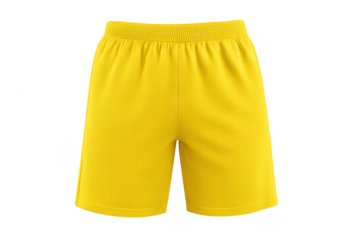 Yellow sports shorts isolated on transparent background