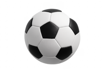 Classic soccer ball rotating on transparent background