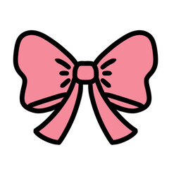 cute ribbon doodle vector