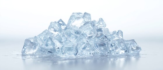 Obraz premium The Ice Crystal Cluster on a Reflective Surface Under Crisp Light