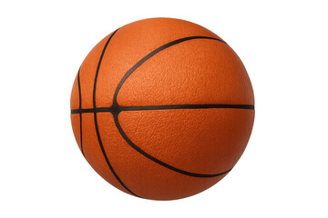 Rotating basketball ball on transparent background with alpha channel