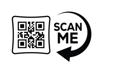 QR code scan icon set. Scan me frame. QR code scan for smartphone. QR code for mobile app, payment and identification. Vector illustration.