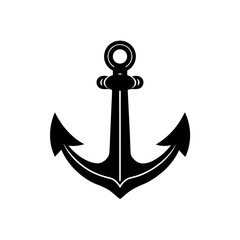 anchor silhouette  maritime vector illustration  