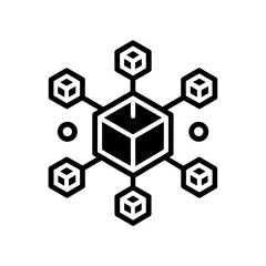 blockchain technology monotone icon in powerpoint 