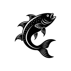 fish jumping  dynamic vector illustration for aqua