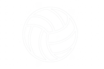 White volleyball ball icon on transparent background representing sports and competition