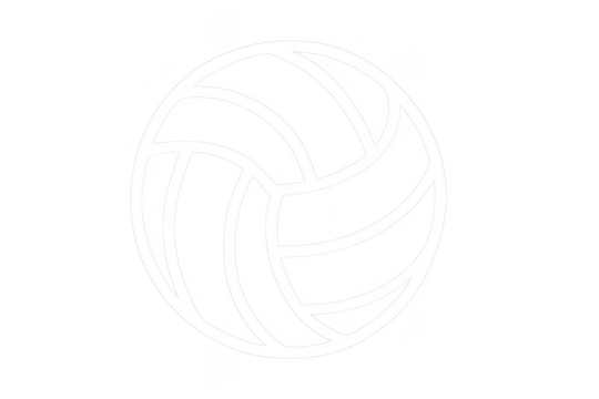 White volleyball ball icon on transparent background representing sports and competition