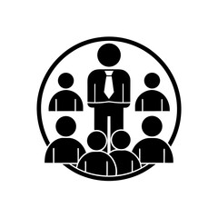 stakeholder engagement monotone icon in powerpoint