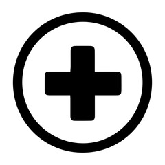 Fototapeta premium A black and white circle with a cross in the center. The cross is surrounded by a circle, and the circle is filled with a white outline. The circle and cross are the main focus of the image