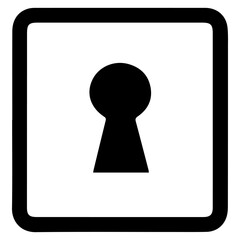 A black and white image of a keyhole with a keyhole on the left side of the image