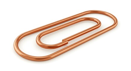 Naklejka premium Copper paper clip on white background