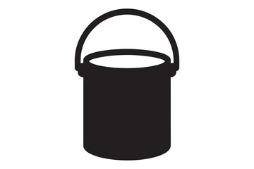 bucket silhouette vector, paint bucket silhouette vector illustration