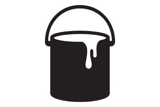 paint can silhouette, black and white silhouette, vector and illustration