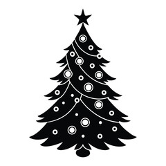 decorated christmas tree vector art
