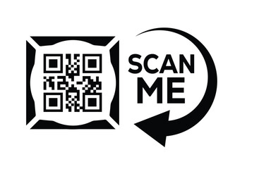 Obraz premium QR code scan icon set. Scan me frame. QR code scan for smartphone. QR code for mobile app, payment and identification. Vector illustration.