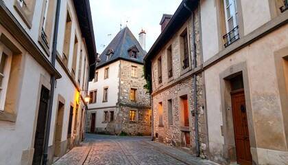 Fototapeta premium European town alley at dusk