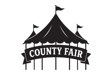 County Fair emblem design template on white background    
