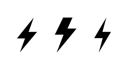 Lightning bolt icon. Electric power and energy symbol for electricity, voltage, and charging design