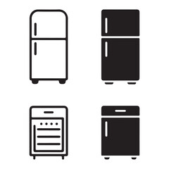 Food storage refrigerator icons