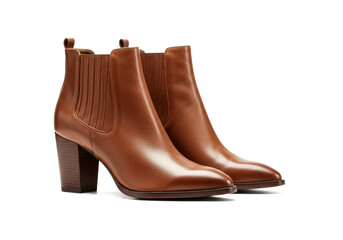 High-heeled boots isolated on white background