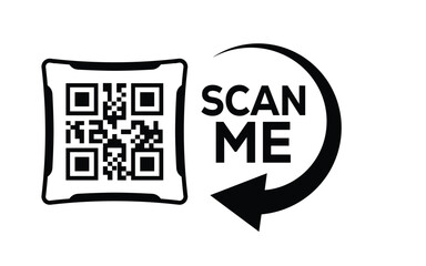 QR code scan icon set. Scan me frame. QR code scan for smartphone. QR code for mobile app, payment and identification. Vector illustration.