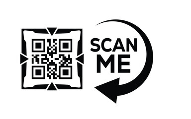 QR code scan icon set. Scan me frame. QR code scan for smartphone. QR code for mobile app, payment and identification. Vector illustration.