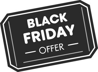 Black Friday price tag. Vector price and sale tag isolated on transparent background