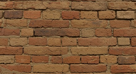 Obraz premium Capture the timeless charm with this rustic brick wall texture, perfect for adding warmth and character to your designs with its earthy tones and textured surface