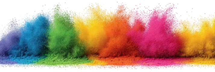 Vibrant Rainbow Glitter Explosion on Black Background