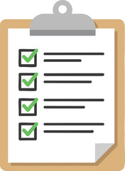 Clipboard with Checkmarks and Lines