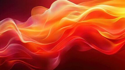 Obraz premium Vibrant Red and Orange Flowing Waves Abstract Background - Dynamic Energy and Fluid Motion