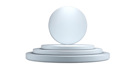 White Sphere on Layered Circular Platform