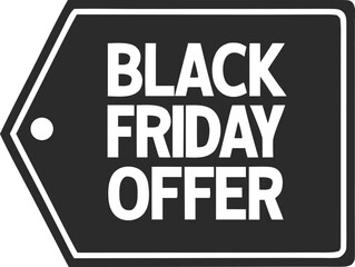 Black Friday price tag. Vector price and sale tag isolated on transparent background