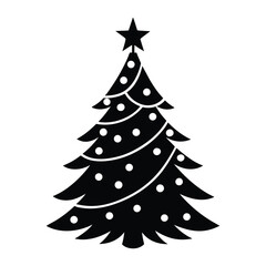 decorated christmas tree vector art