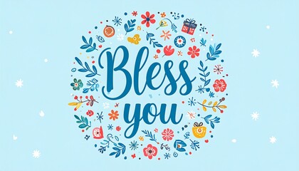 Circle design with floral and winter motifs