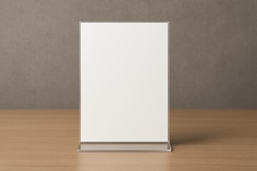 Professional desktop menu holder with blank template design for commercial presentation applications
