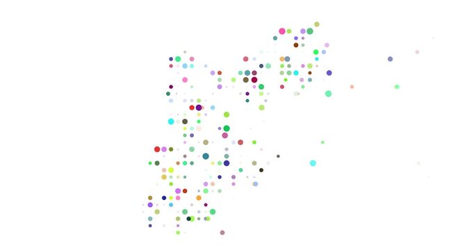 Vibrant Circles Soaring to Shape Jordan Map Silhouette Animation