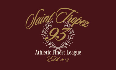 Vector Artwork In Varsity Style, Perfect For T-shirts And Sweatshirts