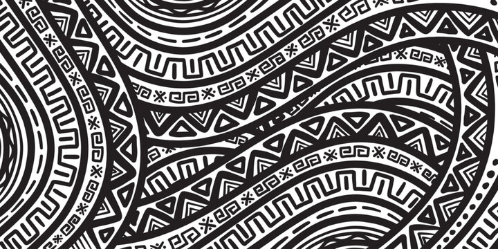 ethnic seamless patterns. Tribal geometric backgrounds. Modern abstract prints