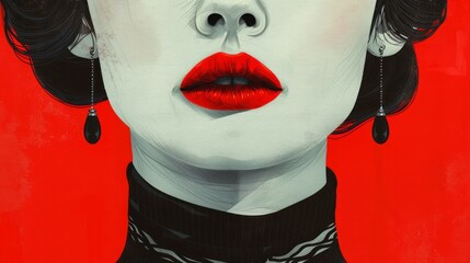 The illustration combines bold, modern design elements with a minimalist aesthetic, creating a chic and contemporary look.