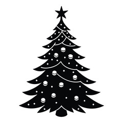 decorated christmas tree vector art